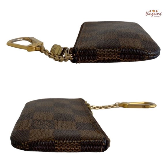 Authentic Louis Vuitton Brown Damier Ebene Canvas Pochette Cles Key Pouch - Picture 5 of 14